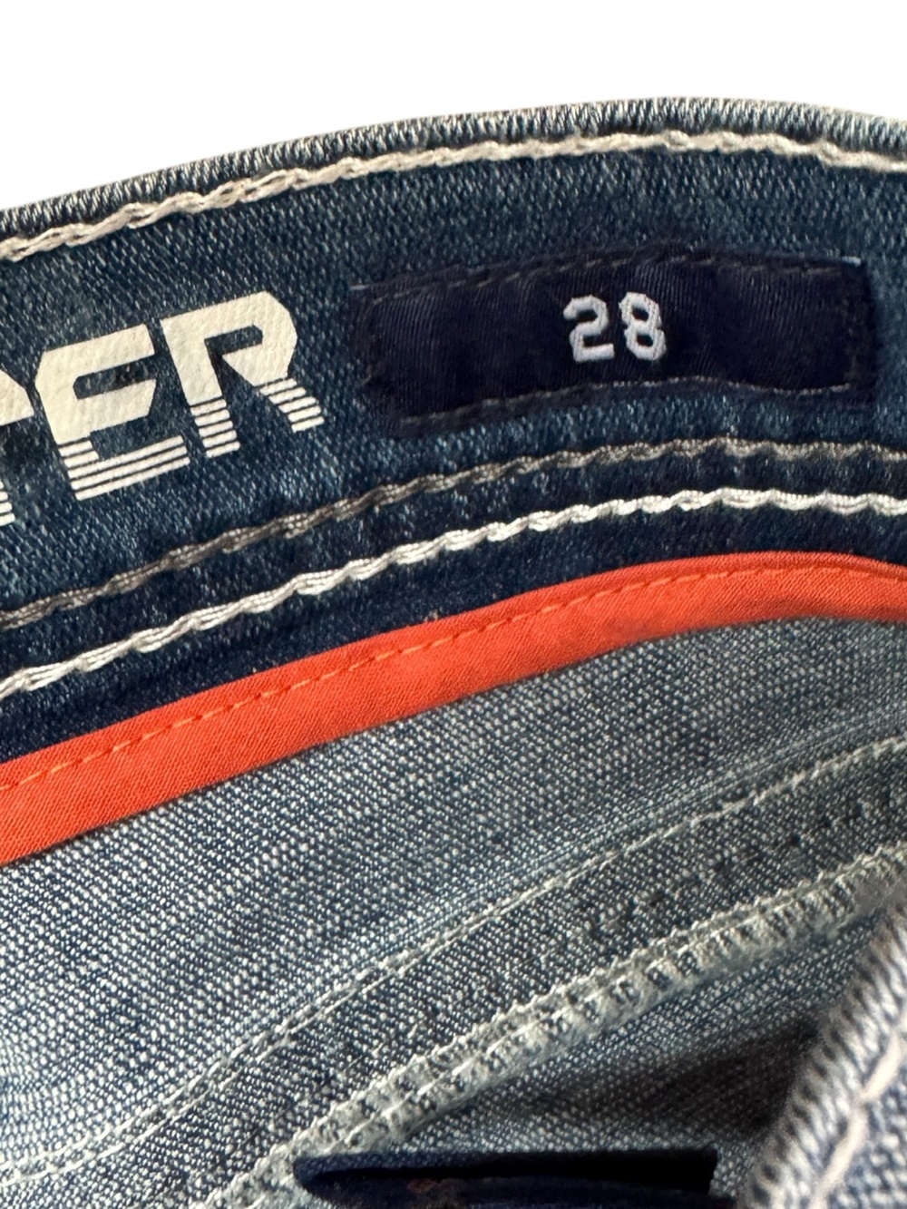American Fighter Distressed Men's/Unisex Skinny Jeans Embroidered Thrashed Sz 28 - Picture 4 of 8